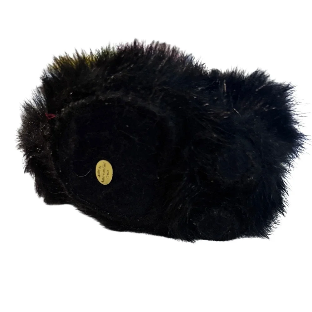 American Girl Licorice Tuxedo Cat Plush Black Fur Pink Butterfly Feather Bed